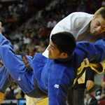 66 Liggett kosoto Singh Jason Morris Judo Center's Jeremy Liggett (white) sweeps his opponent at the 2008 Olympic judo trials